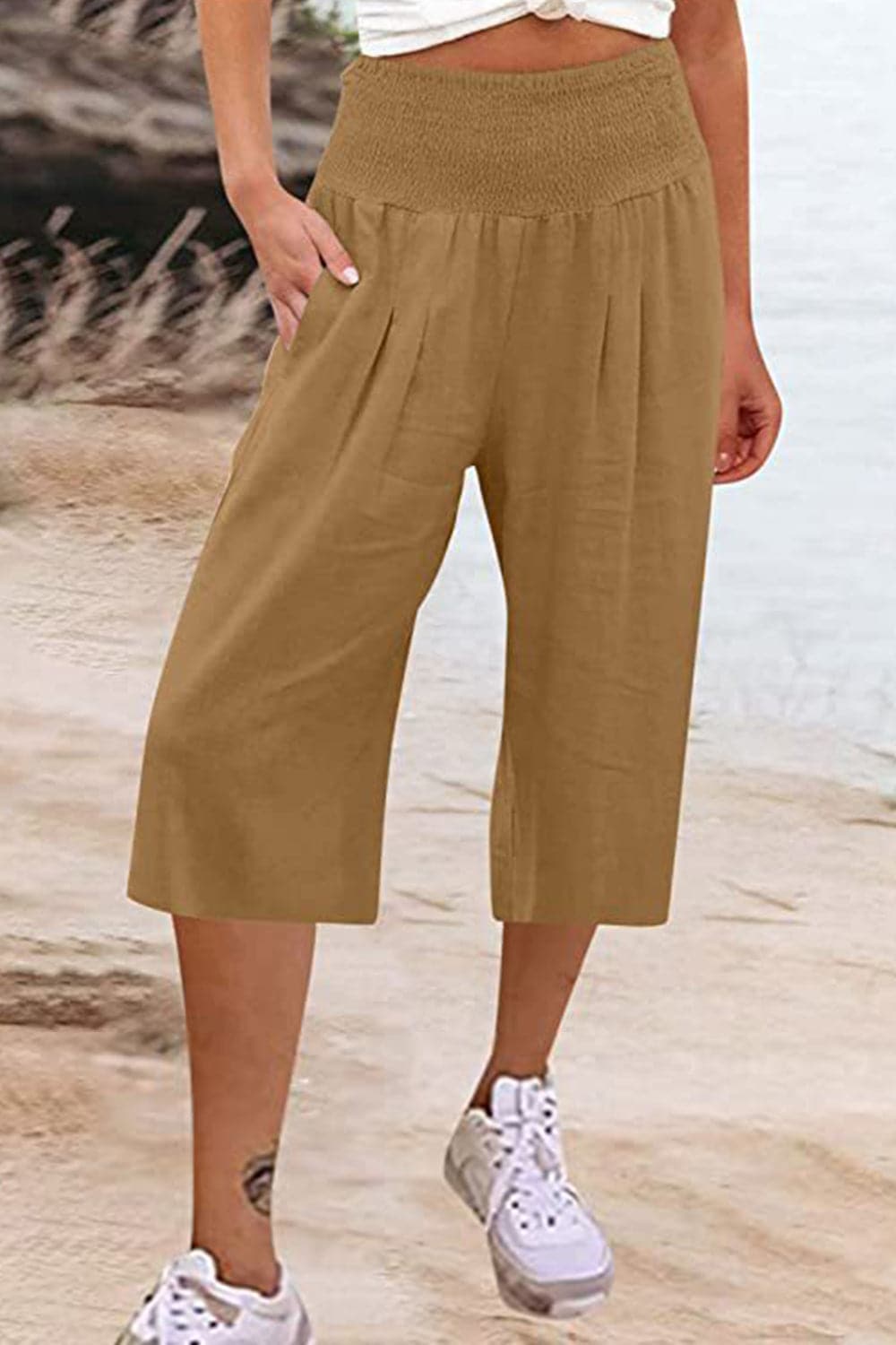 Pocketed High Waist Pants.