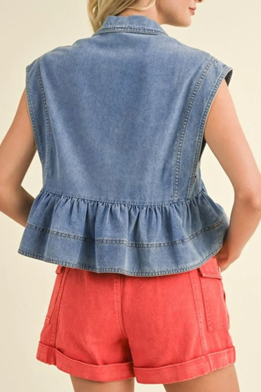 Simply Love: Denim Peplum Top
