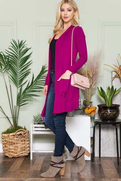 Celeste cozy open front cardigan with convenient pockets