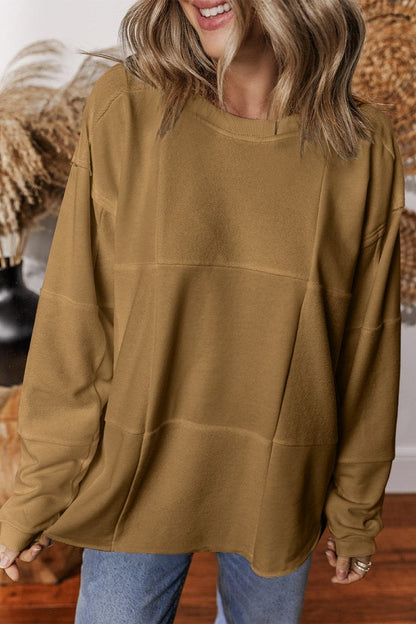 Round Neck Long Sleeve Sweatshirt.