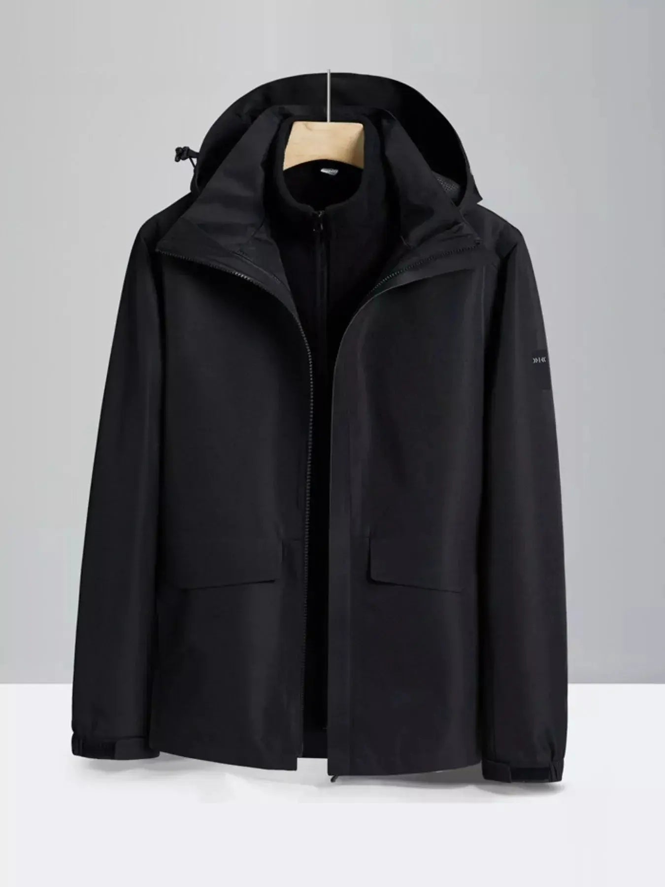 Men's Plus Size Zip Up Waterproof Hooded Jacket All Weather Simply Love