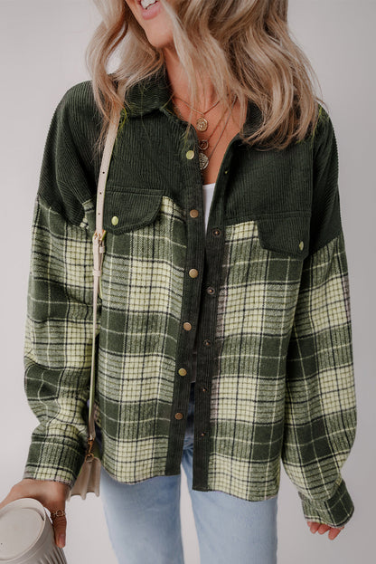Everyday Plaid Corduroy Jacket