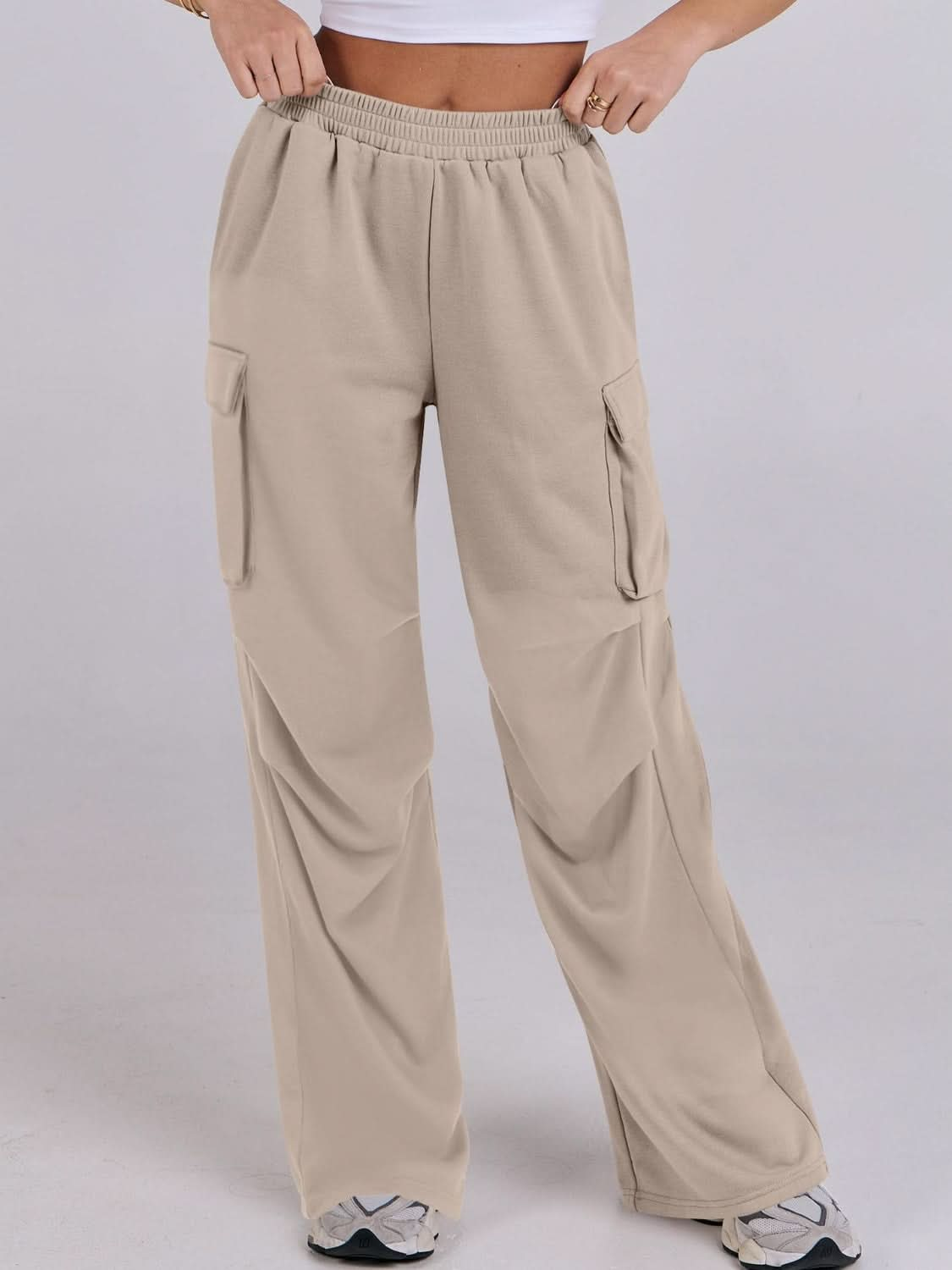 Wide-Leg Comfort Pants with Elastic Waist and Pockets