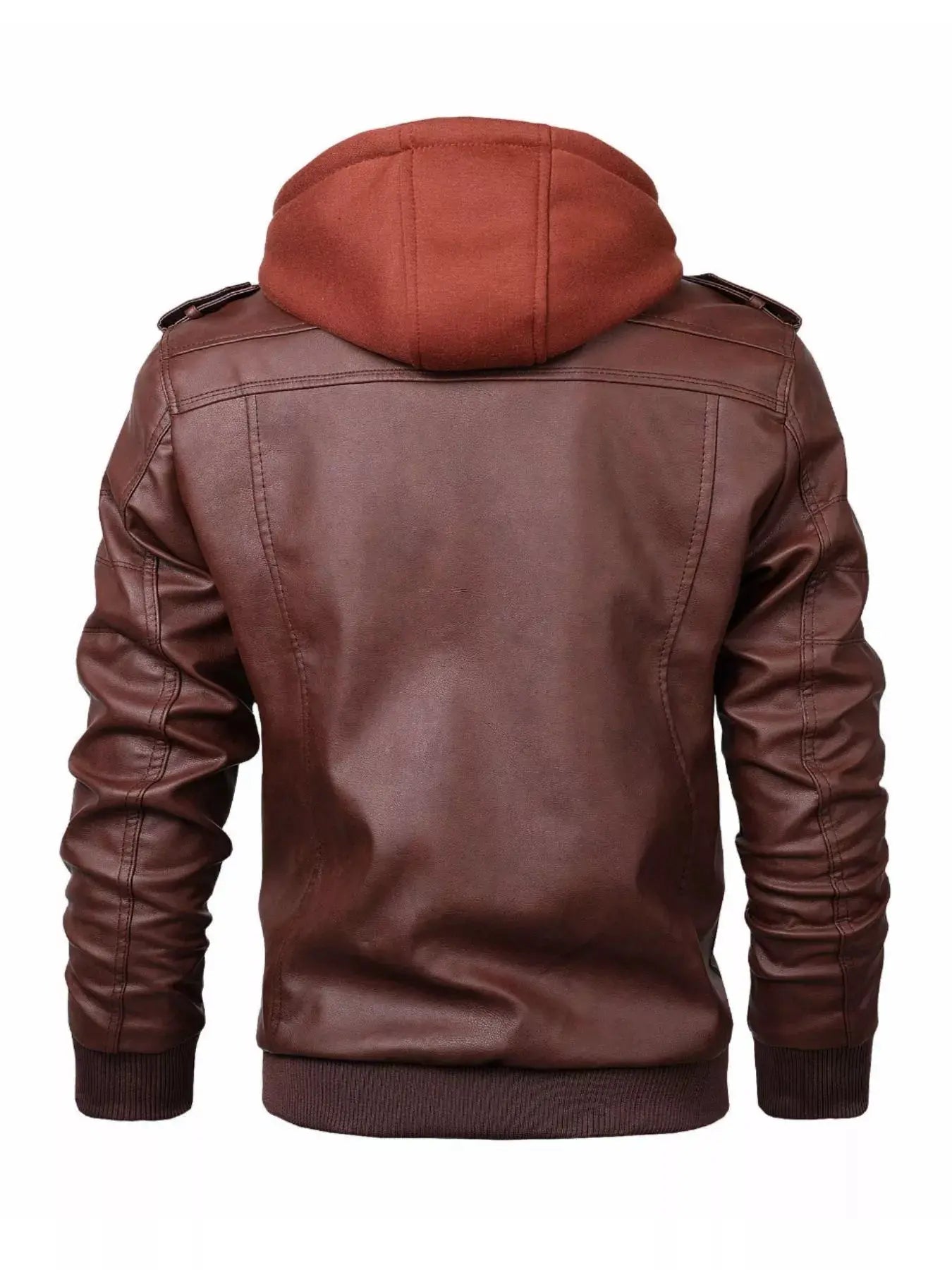 Mens Hooded Faux Leather Moto Jacket Plus Size With Zipper Pockets Simply Love