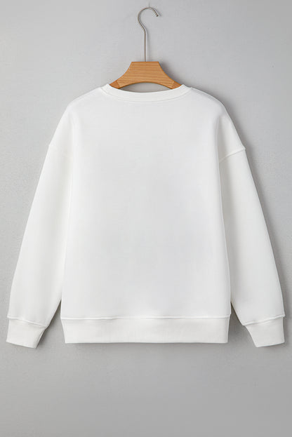Premium White Farm Fresh Pumpkins Embroidered Holiday Sweatshirt
