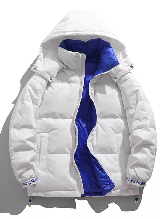 Men's Plus Size Hooded Puffer Jacket With Zipper And Pockets Simply Love