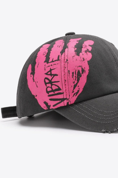 VIBRA Graphic Distressed Adjustable Baseball Cap.