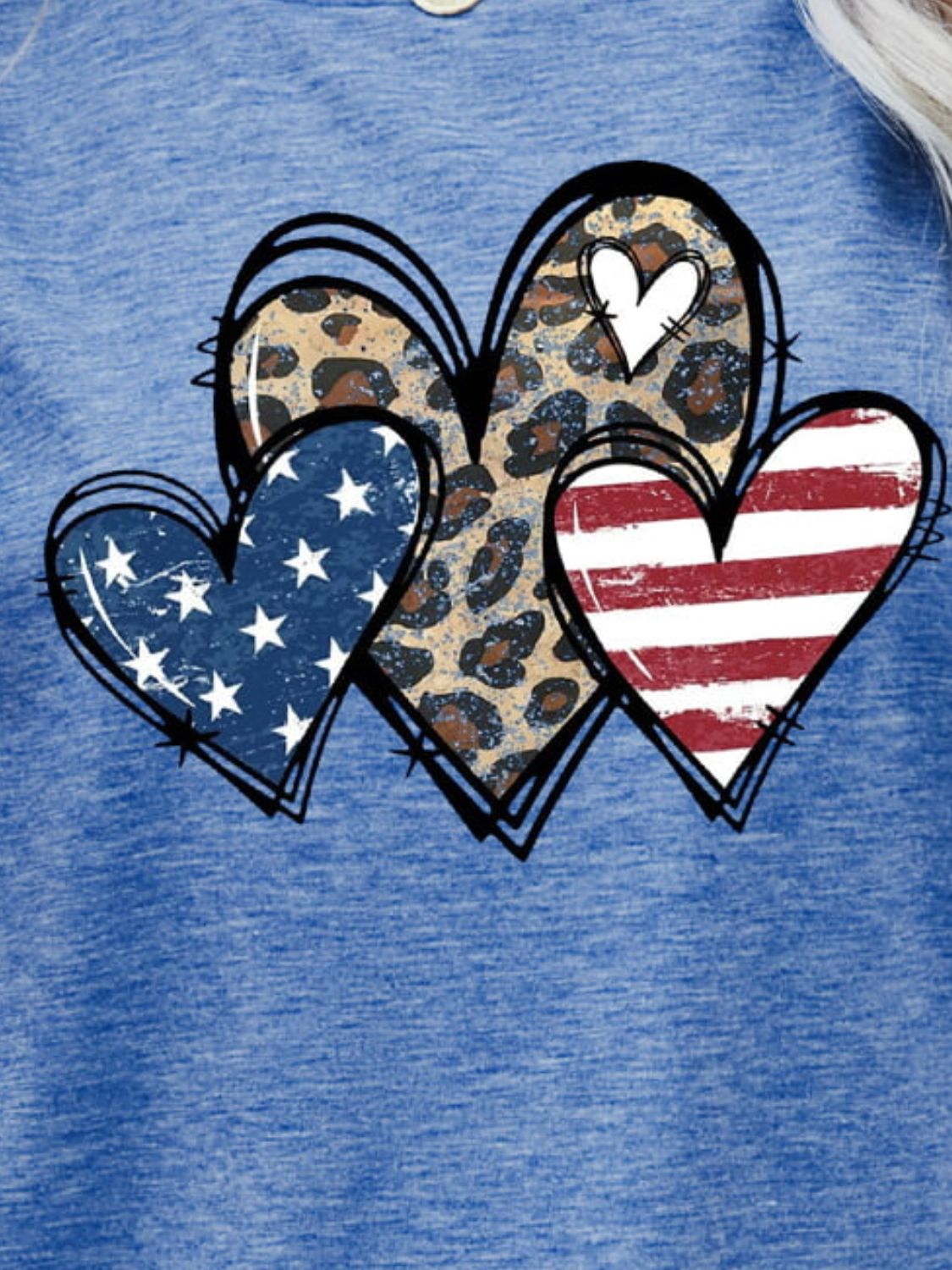 Simply Love: Patriotic Leopard Heart Tee