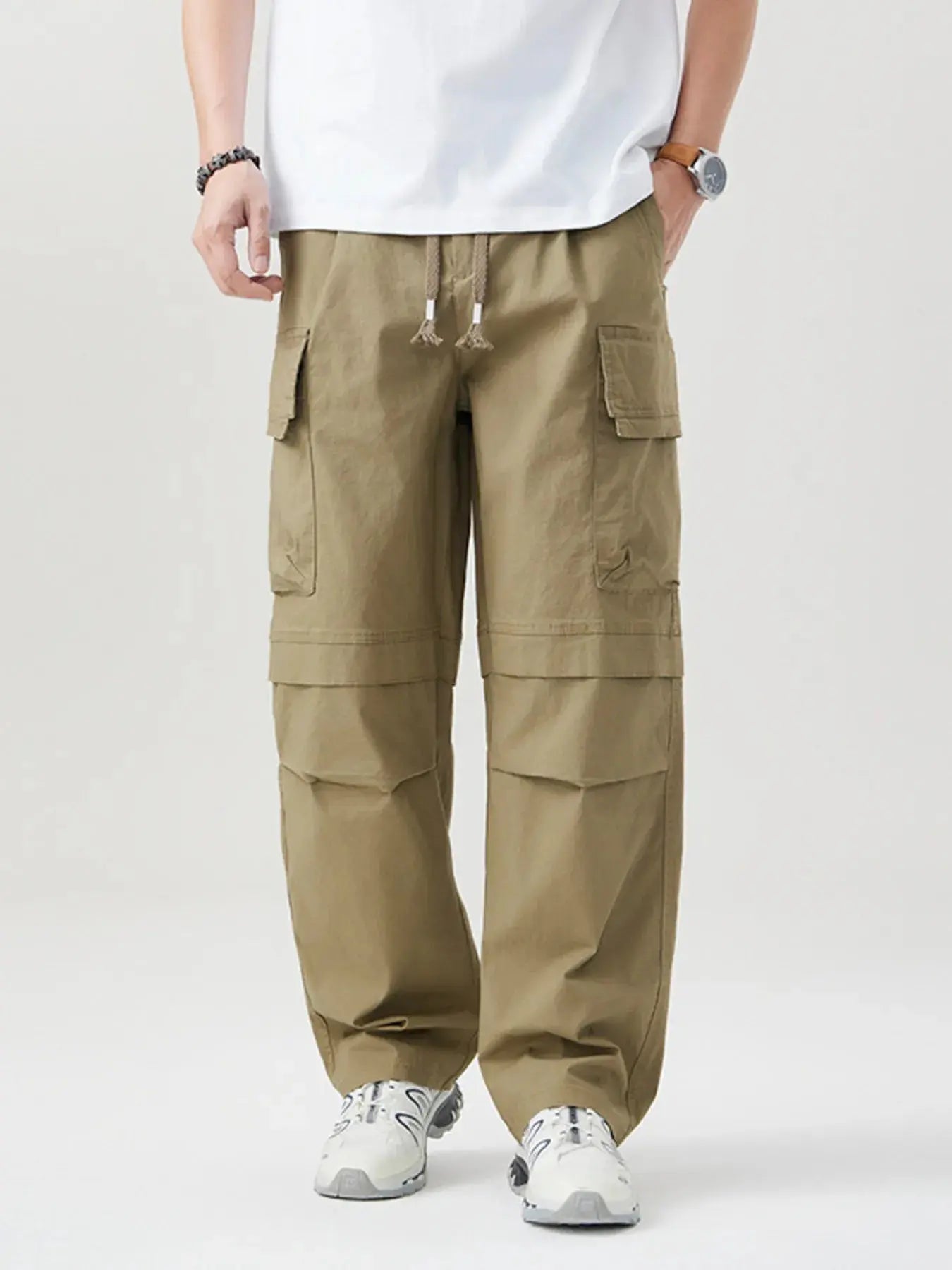 Men's Plus Size Loose Fit Multi-Pocket Cargo Pants Simply Love