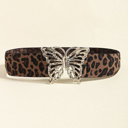 Butterfly Alloy Buckle Elastic Belt.