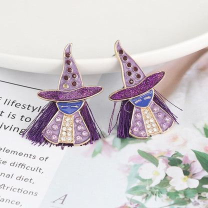 Enchanted witch rhinestone earrings