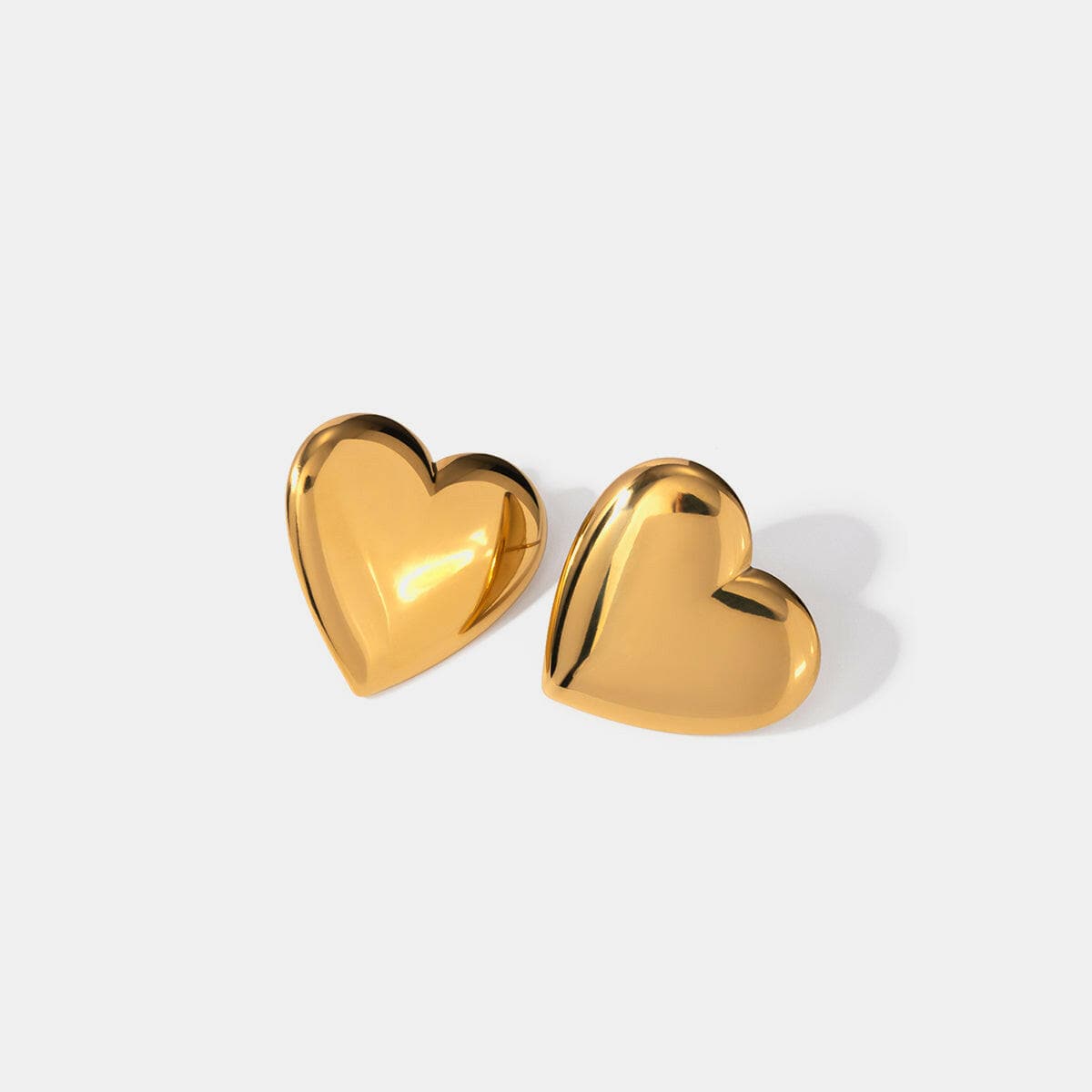 Stainless Steel Heart Stud Earrings.