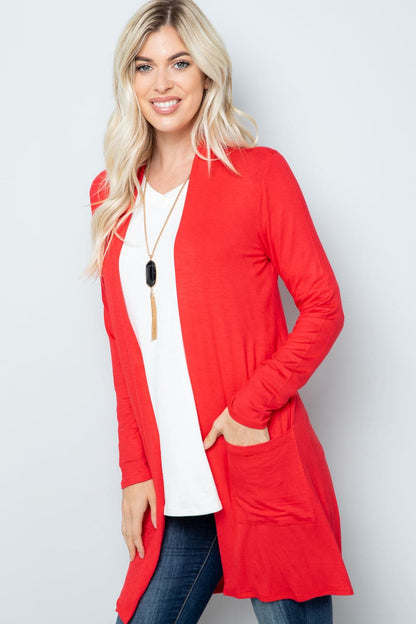 Celeste cozy open-front cardigan with functional pockets