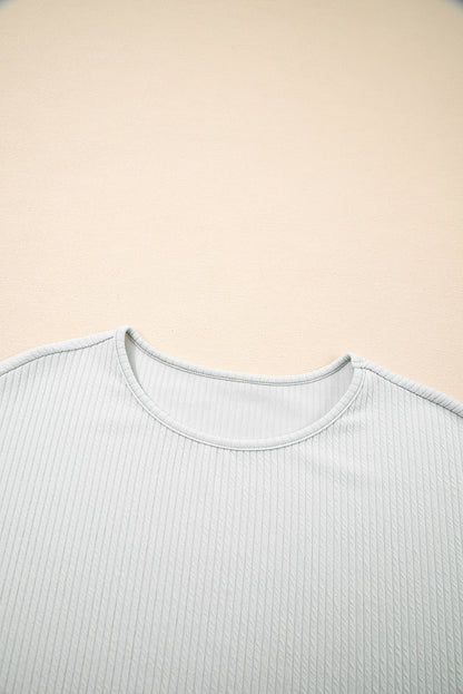 Light Grey Textured Loose Fit T-Shirt