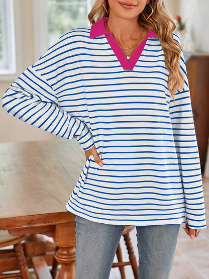 Chic striped long sleeve tee