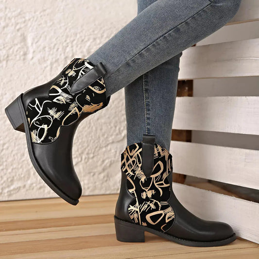 Point Toe Block Heels Boots Simply Love
