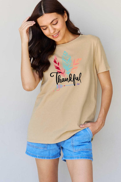 Simply Love Full Size THANKFUL Graphic T-Shirt.