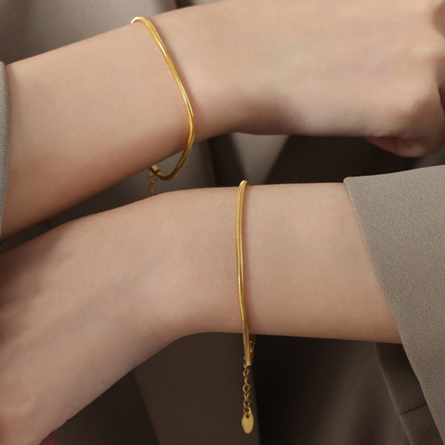 18K Gold-Plated Minimalist Bracelet.