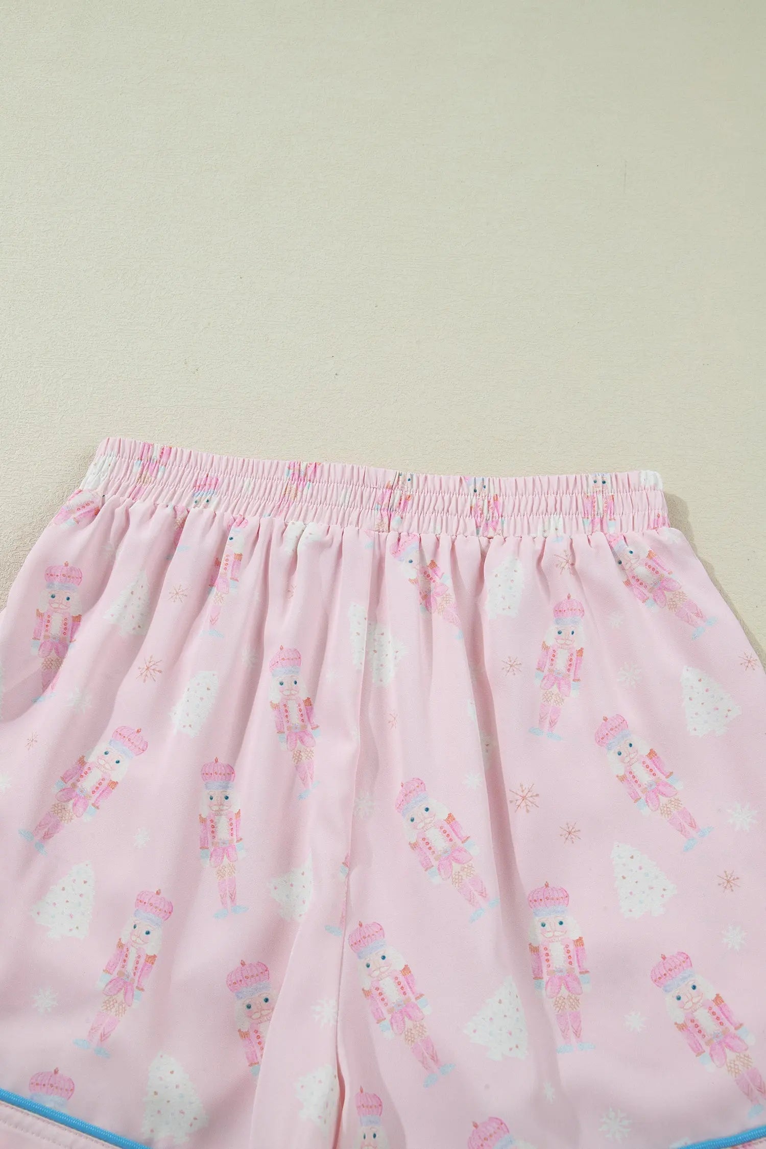 Pink Bow Tie Front Christmas Nutcracker Pajama Set With Long Sleeve Top Dear-Lover Dropshipping