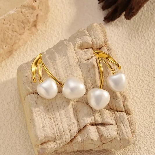 Pearl Cherry Drop Earrings Simply Love