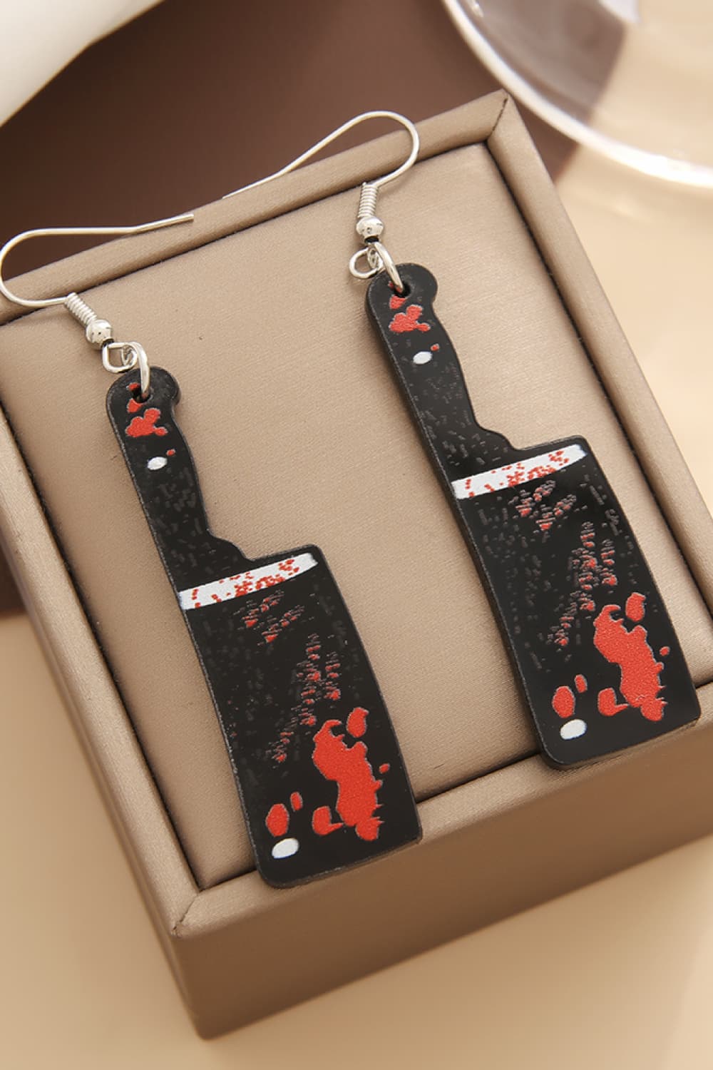 Spooky Drip Earrings with Bloody Design