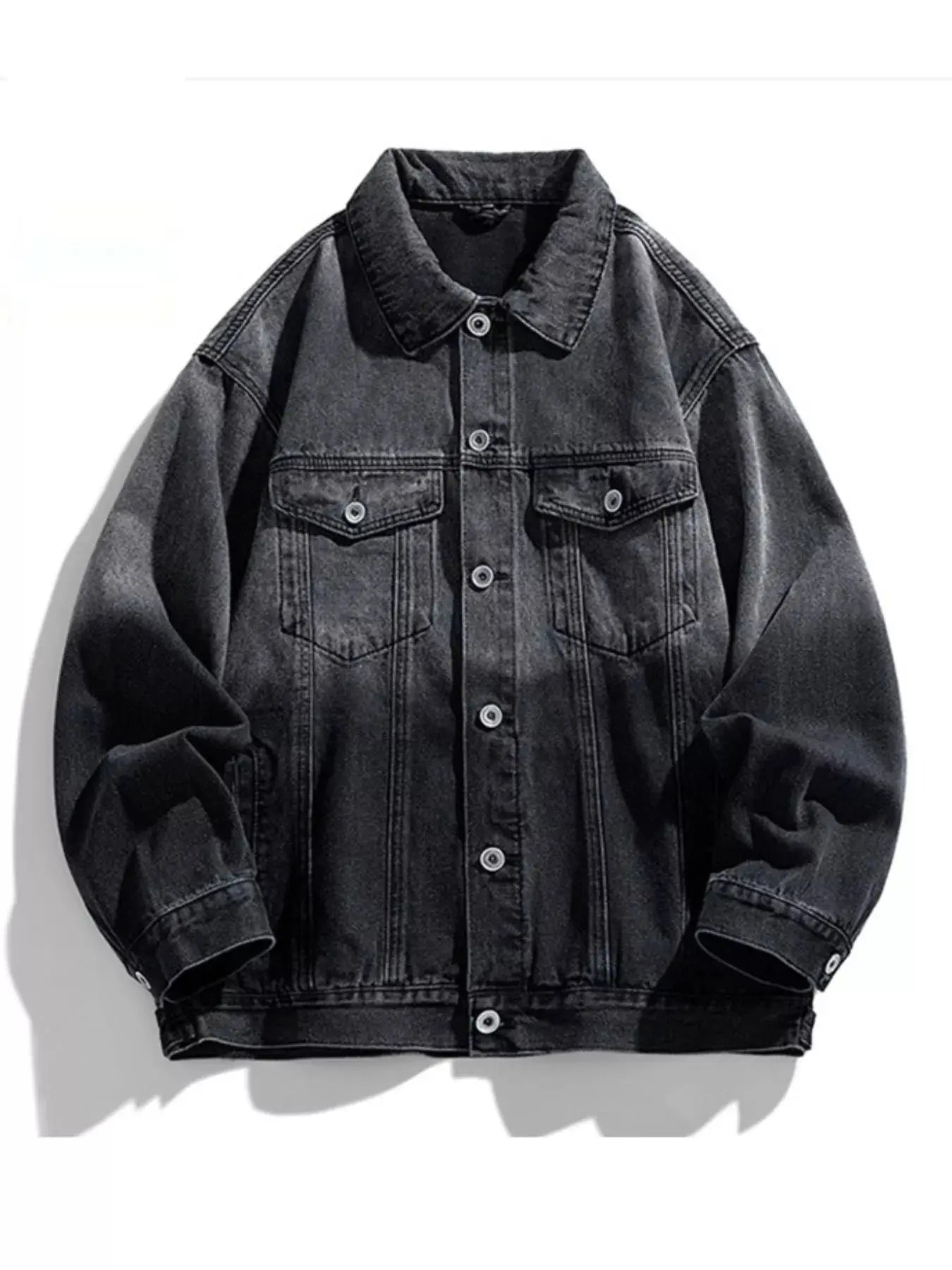 Men's Washed Button Up Denim Jacket Simply Love