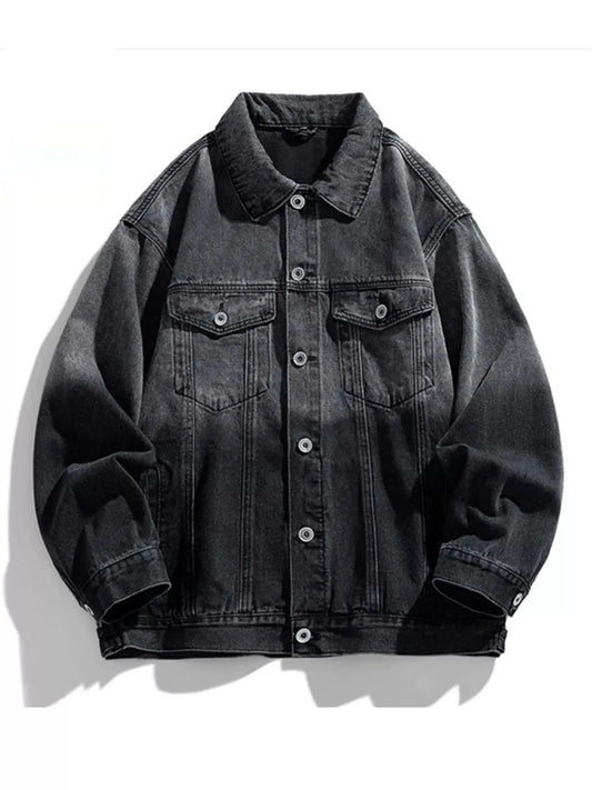 Men's Washed Button Up Denim Jacket Simply Love