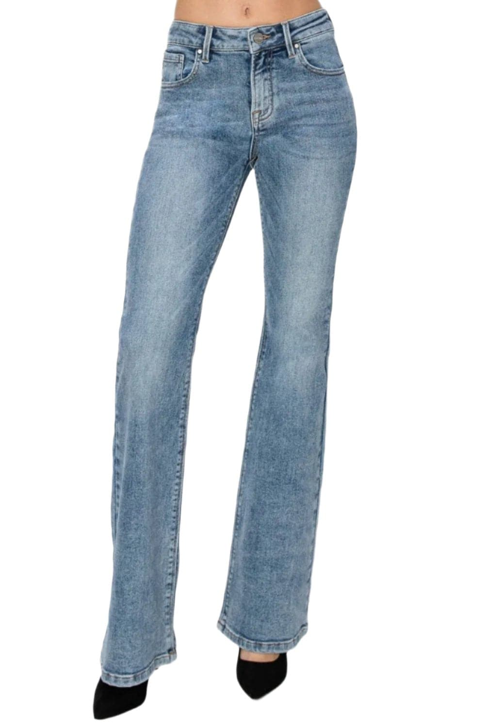 RISEN Full Size Mid Rise Bootcut Jeans.