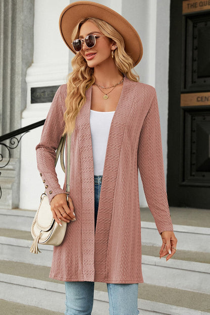 Open Front Long Sleeve Cardigan.