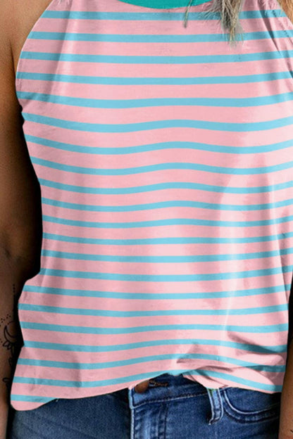 Striped Round Neck Tank.