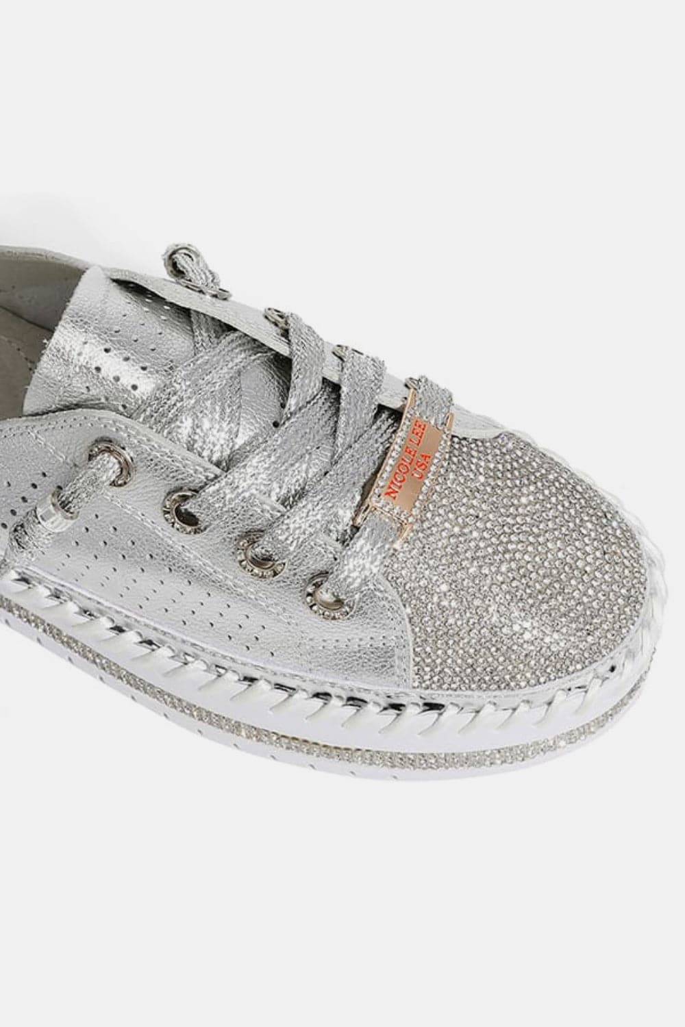 Rhinestone slip-on platform shoes