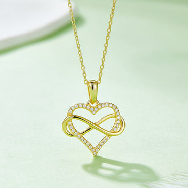 Moissanite 925 Sterling Silver Heart Shape Necklace.