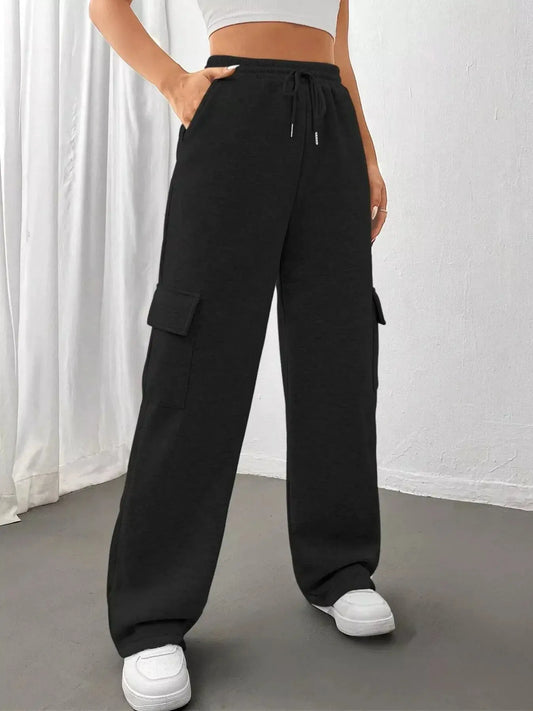Relaxed Fit Pants with Drawstring Waist Simply Love