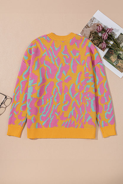 Bright pink plus size sweater