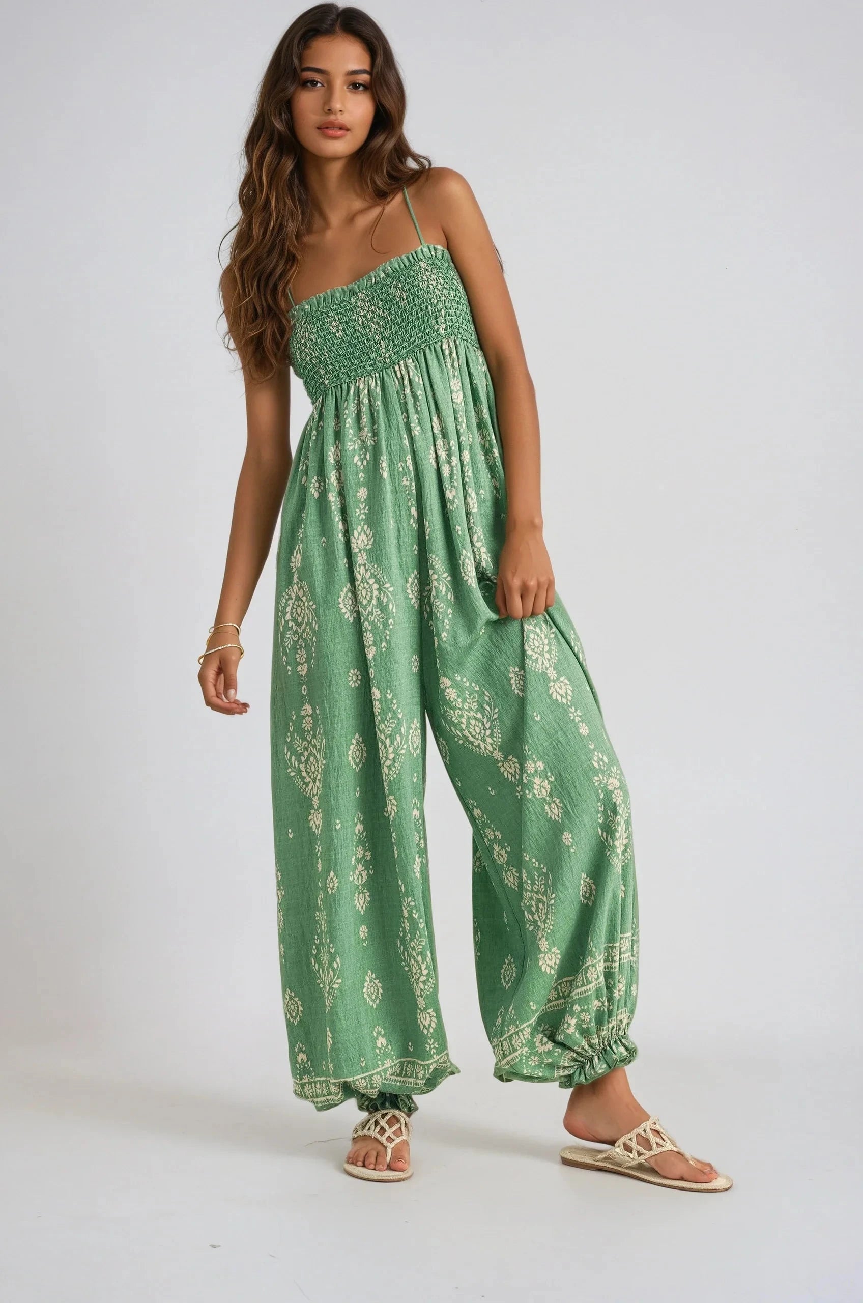 Wildflower Dreams Balloon Jumpsuit Boho Summer Style Fitkitty Culture Athleisure Wear, Yoga Wear & Women's Clothing