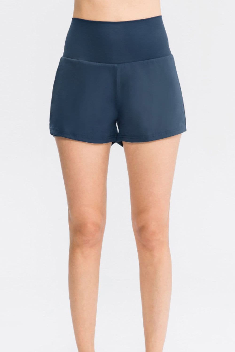 Wide Waistband Sports Shorts with Pockets.