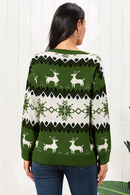 Reindeer Round Neck Sweater.