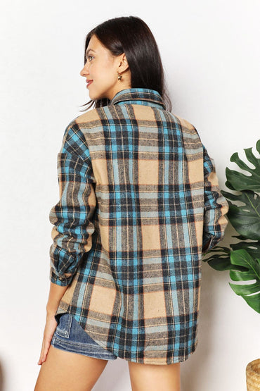 Double Take plaid shirt jacket