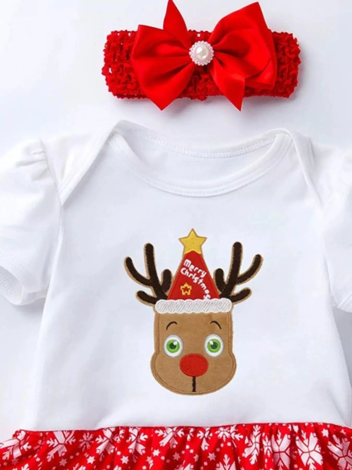 Children's Christmas One Piece Dress with Headband Simply Love