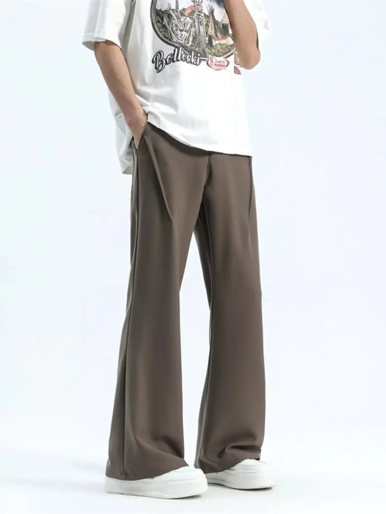 Men's Full Size Relaxed Fit Wide Leg Casual Pants Plus Size Simply Love