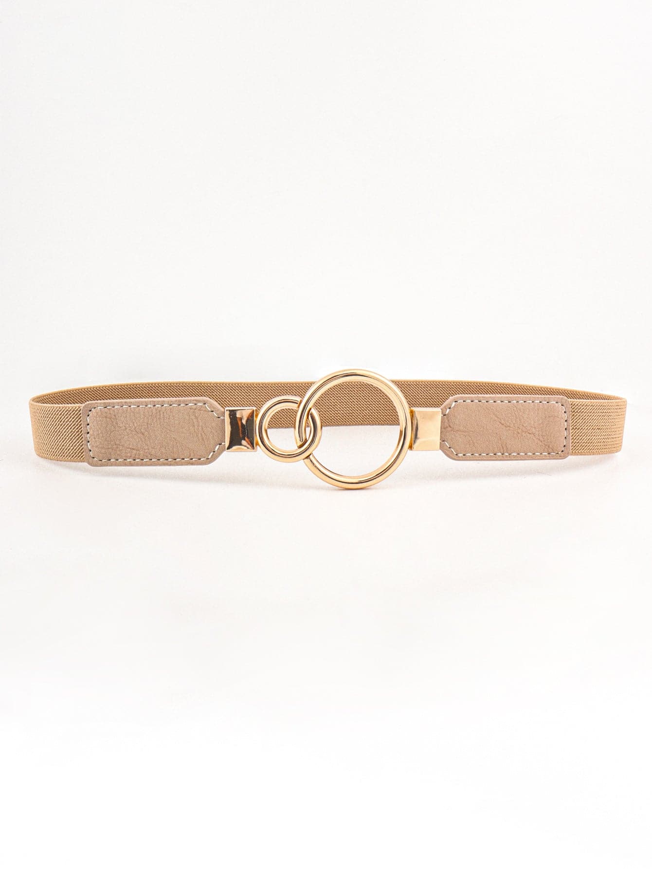 Double Ring Buckle Elastic PU Belt.