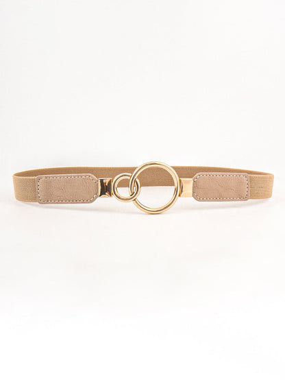 Double Ring Buckle Elastic PU Belt.