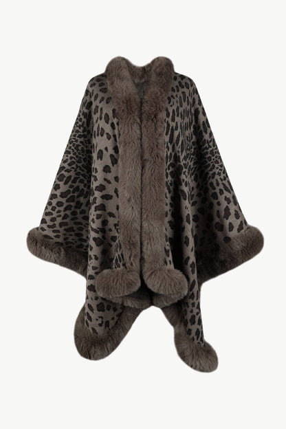 Leopard Open Front Poncho.