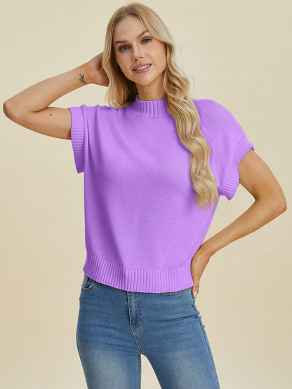 Double take mock neck sweater