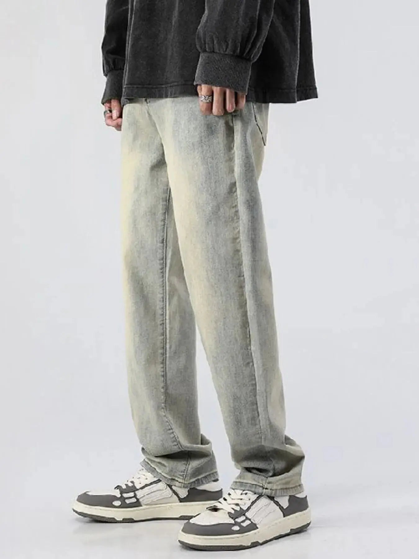 Men's Full Size Vintage Wash Loose Fit Jeans Plus Size Simply Love