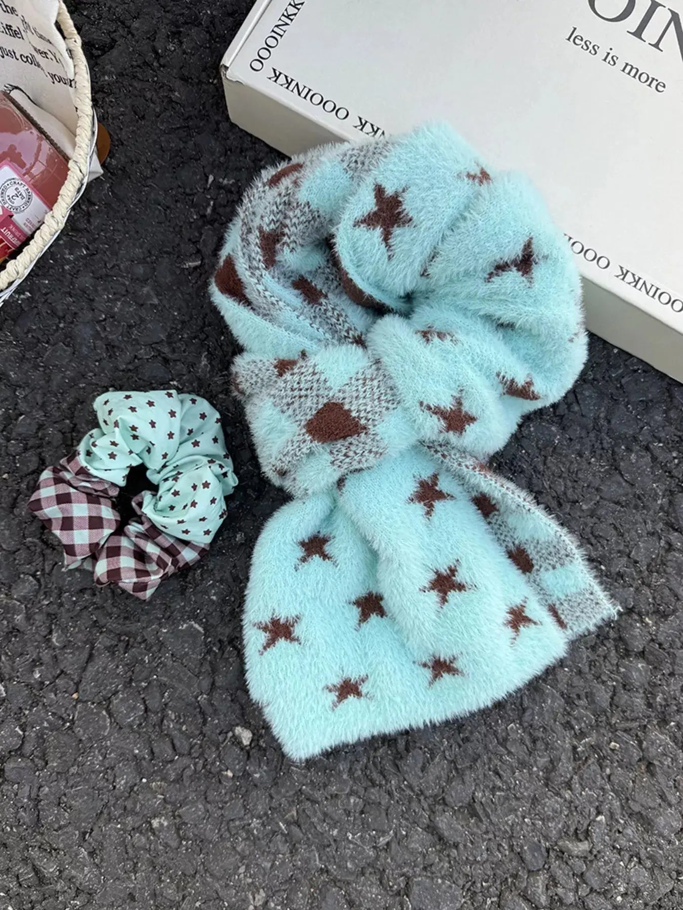 Star Plaid Plush Scarf Simply Love