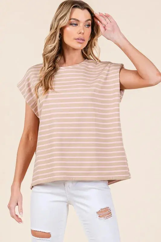 Lime 'N' Chili Striped Muscle Sleeve Top - Love Salve 