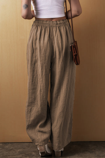 Desert Palm wide-leg pants - cotton-linen blend