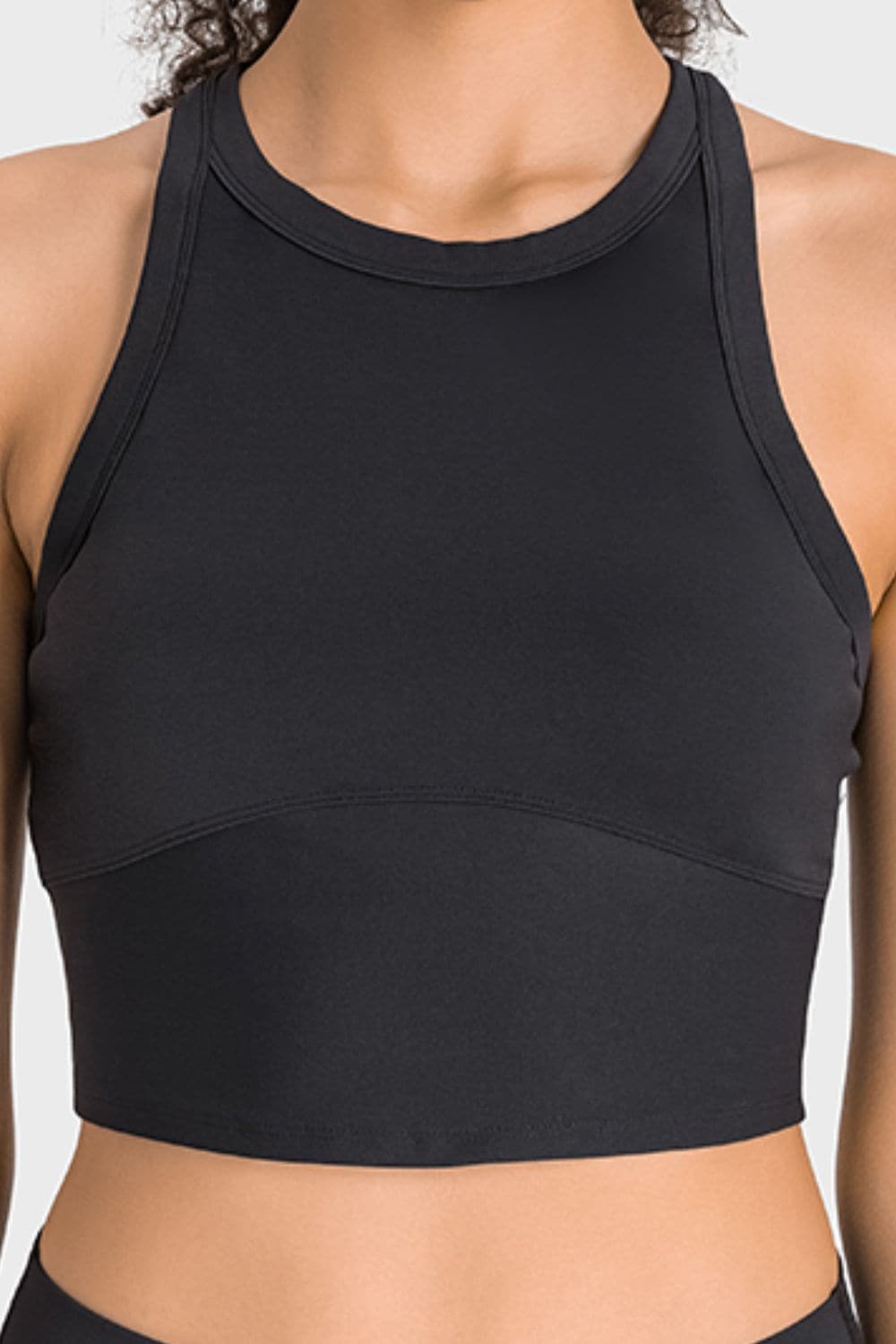 Racerback Cropped Sports Tank.