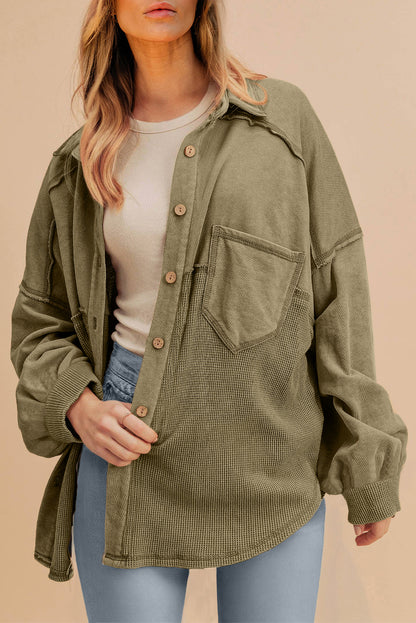 Moss green oversized shacket